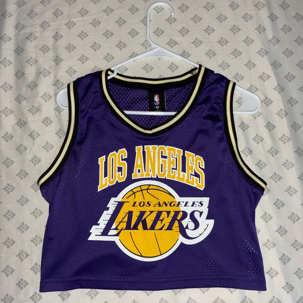 NBA Purple and Yellow Jersey Crop Top